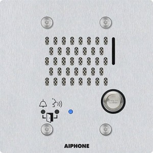 Aiphone IX-SS-2G Station de porte IP encastrée compatible SIP, 2 gangs, anti-vandalisme, couvercle en acier inoxydable