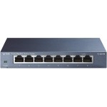 TP-Link TL-SG108 Switch De Bureau Gigabit, à Boîtier en Acier, avec 8 Ports 10/100/1000Mbps, IEEE 802.1P QoS